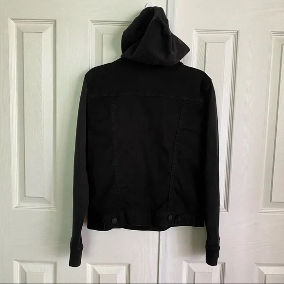 Levi’s Black Denim Hooded Trucker Jacket Size M - Picture 6 of 11